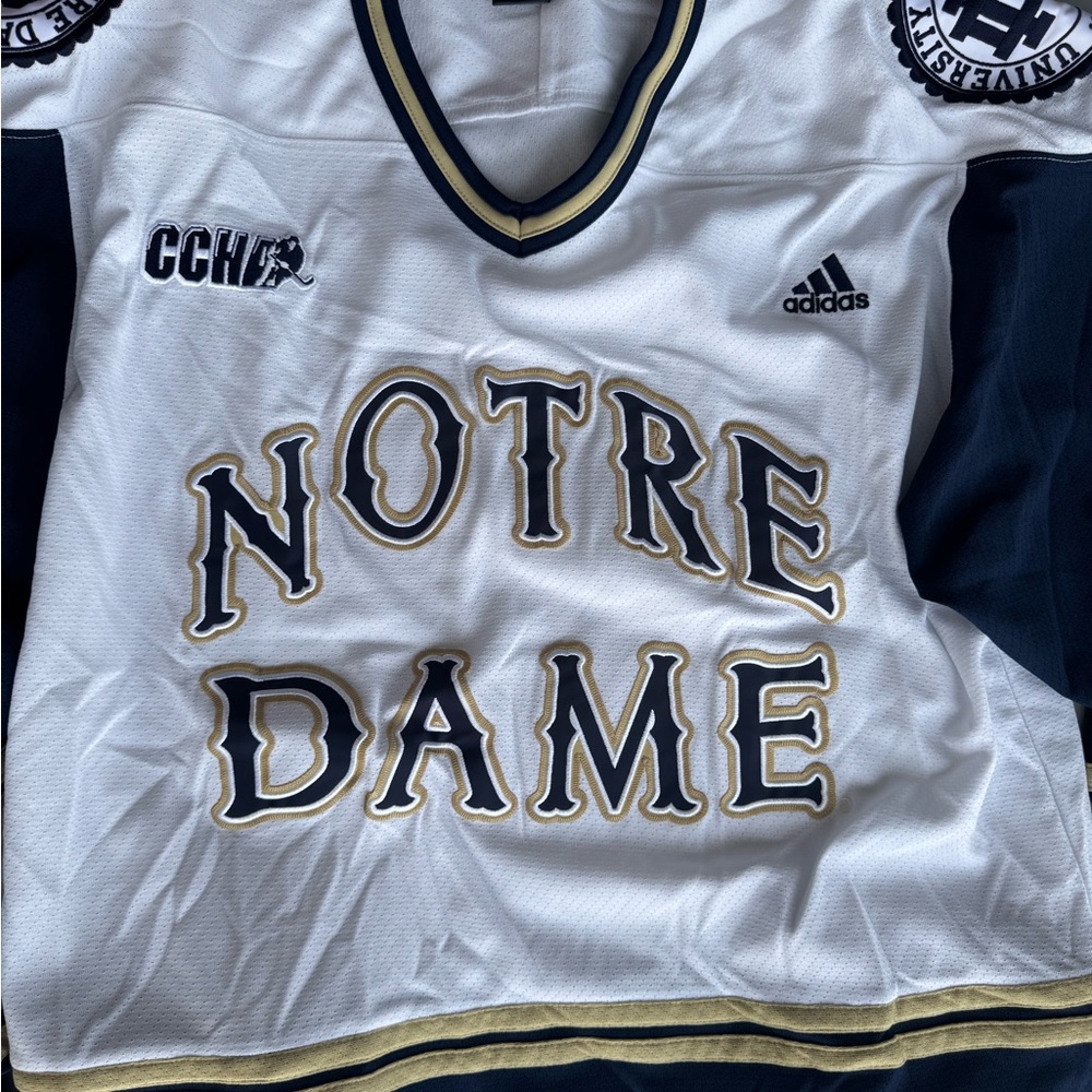 Adidas Navy and White Sports Jersey